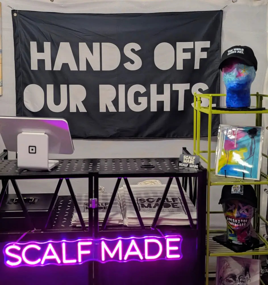 HANDS OFF OUR RIGHTS. | Flag / Tapestry | Bold Series