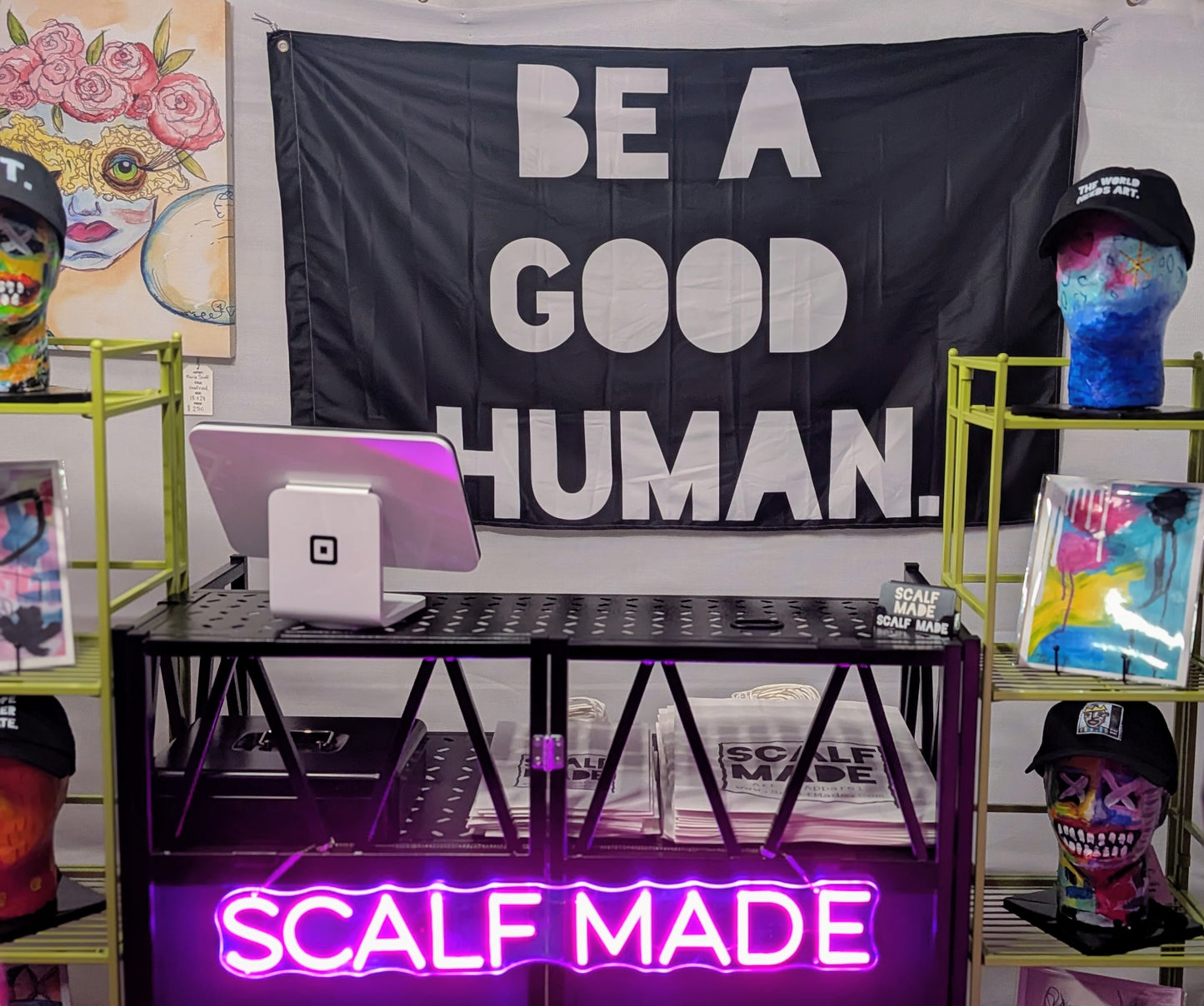 BE A GOOD HUMAN. | Flag / Tapestry | Bold Series