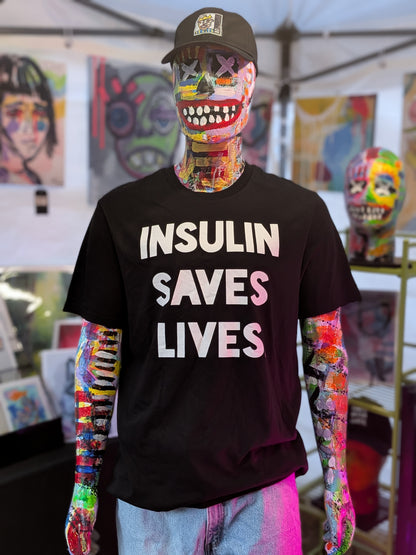 INSULIN SAVES LIVES. | 100% Organic Cotton T-shirt | Bold Series