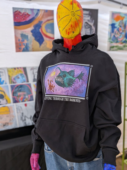 LIVING THROUGH THE DARKNESS. | Eco Organic Cotton Hoodie | Maria's Art Series