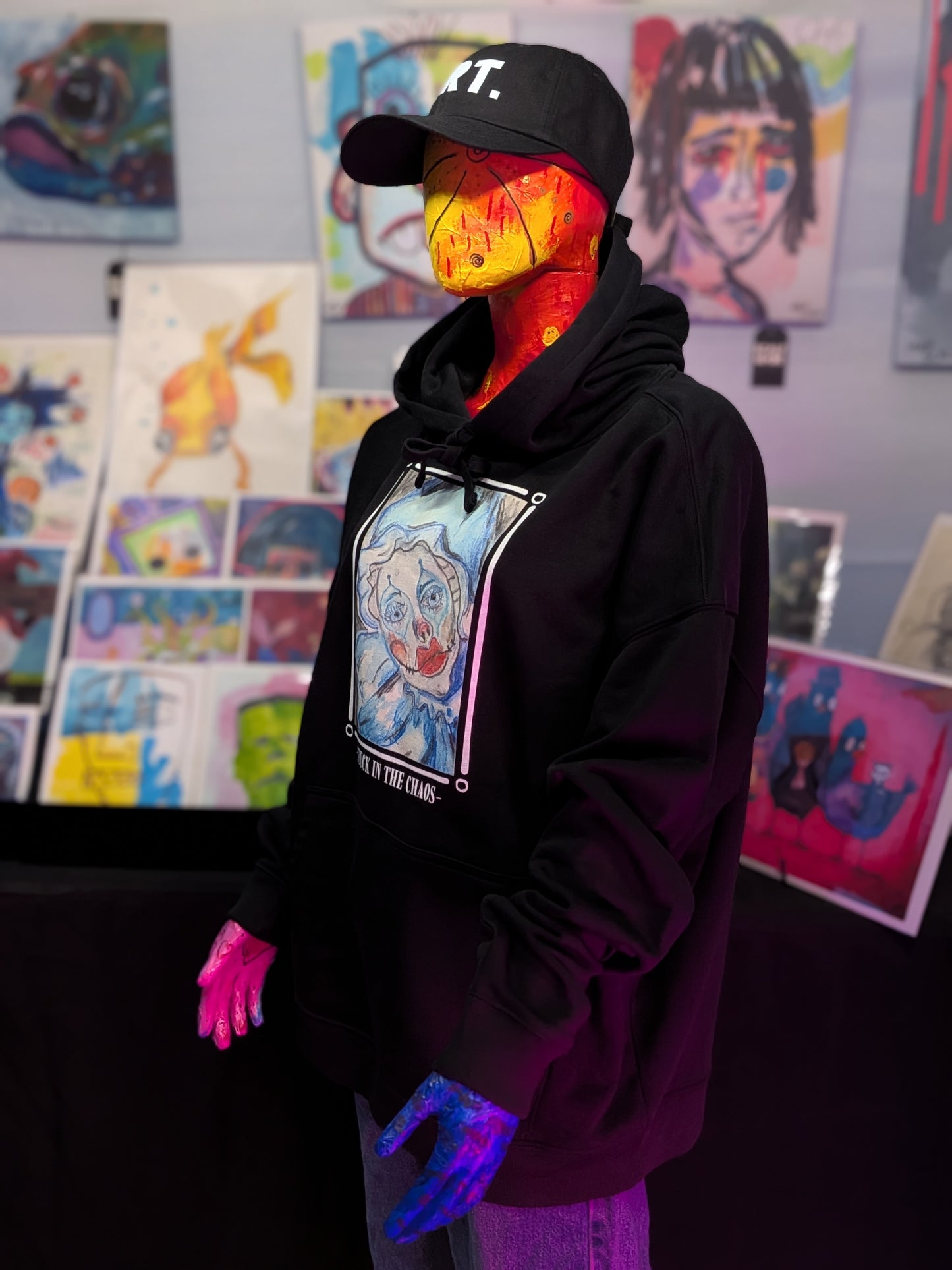 STUCK IN THE CHAOS. | Eco Organic Cotton Hoodie | Maria's Art Series