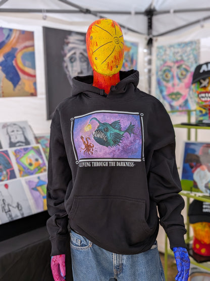 LIVING THROUGH THE DARKNESS. | Eco Organic Cotton Hoodie | Maria's Art Series